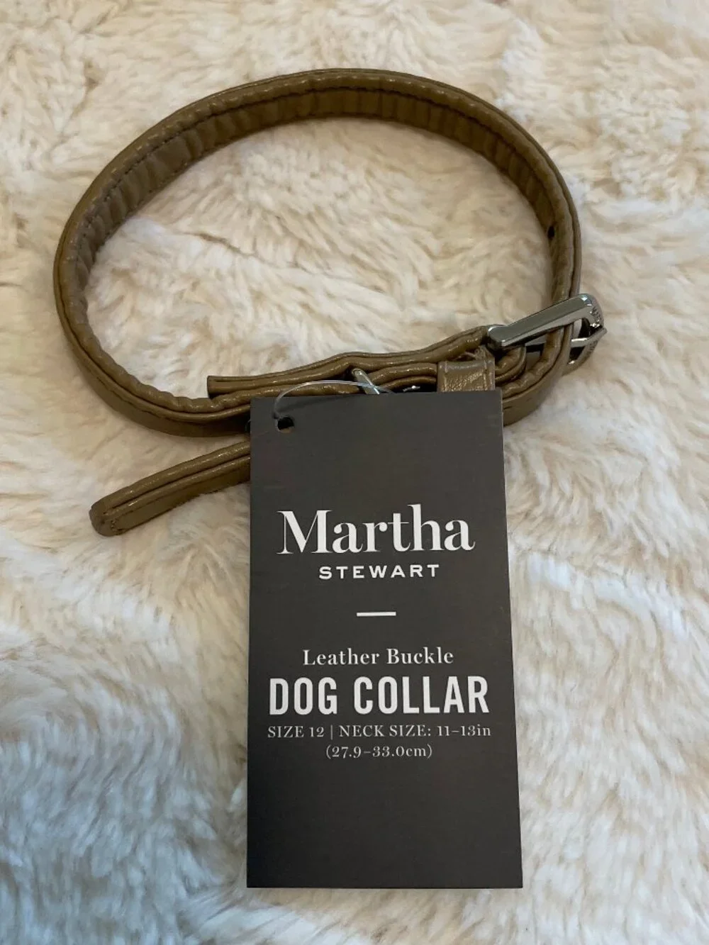 Martha Stewart Leather Buckle Dog Collar NWT